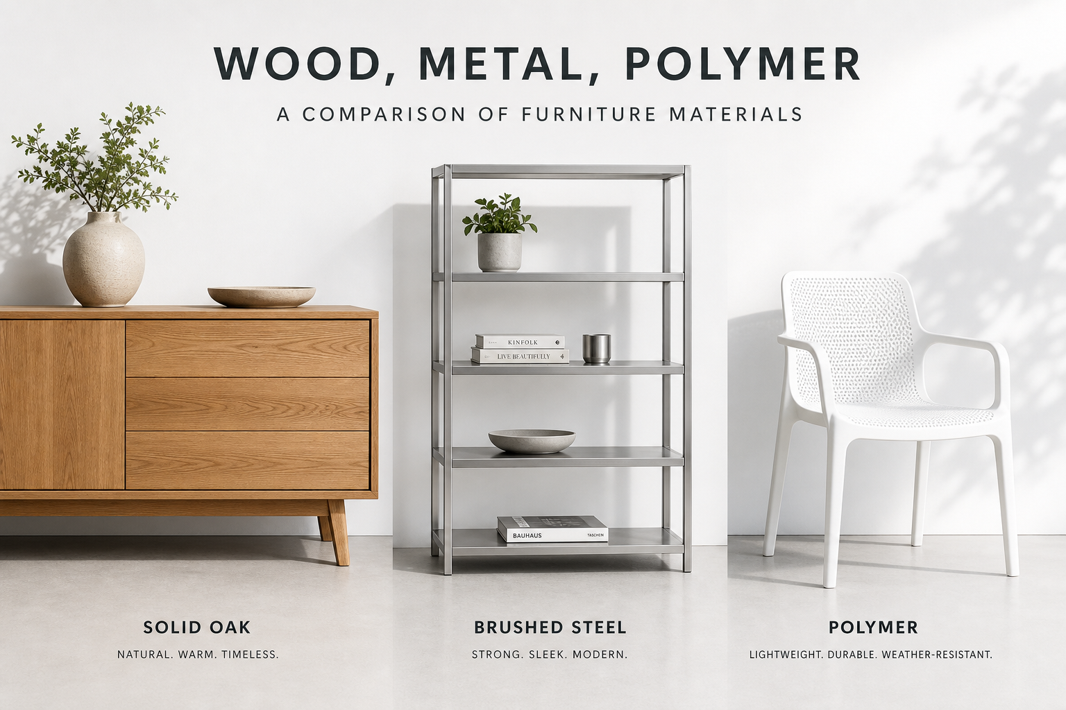 Materialien im Vergleich – Holz, Metall und Kunststoff als Möbel